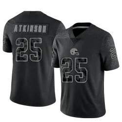 Cleveland Browns Men's Limited Black Reflective Jersey (25 George Atkinson)
