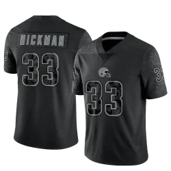 Cleveland Browns Men's Limited Black Reflective Jersey (33 Ronnie Hickman)