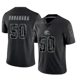 Cleveland Browns Men's Limited Black Reflective Jersey (50 Rex Sunahara)
