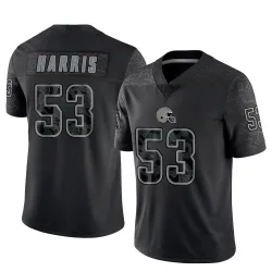 Cleveland Browns Men's Limited Black Reflective Jersey (53 Nick Harris)