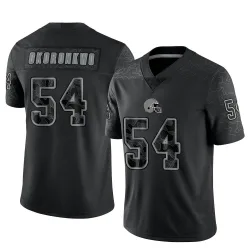 Cleveland Browns Men's Limited Black Reflective Jersey (54 Ogbo Okoronkwo)