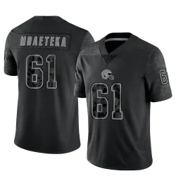 Cleveland Browns Men's Limited Black Reflective Jersey (61 Roy Mbaeteka)
