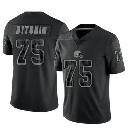 Cleveland Browns Men's Limited Black Reflective Jersey (75 Joel Bitonio)