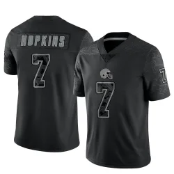 Cleveland Browns Men's Limited Black Reflective Jersey (7 Dustin Hopkins)