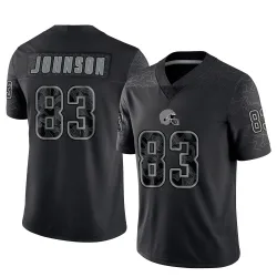 Cleveland Browns Men's Limited Black Reflective Jersey (83 Kisean Johnson)