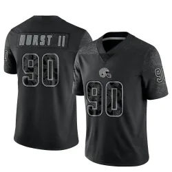 Cleveland Browns Men's Limited Black Reflective Jersey (90 Maurice Hurst II)