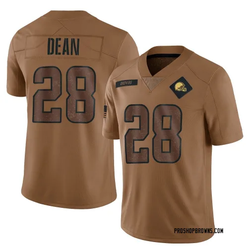 Cleveland Browns Men's Limited Brown 2023 Salute To Service Jersey (28 Trey Dean III)