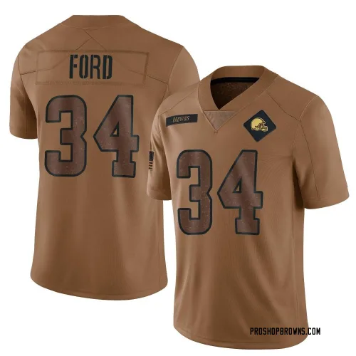 Cleveland Browns Men's Limited Brown 2023 Salute To Service Jersey (34 Jerome Ford)