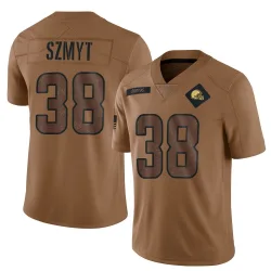 Cleveland Browns Men's Limited Brown 2023 Salute To Service Jersey (38 Andre Szmyt)
