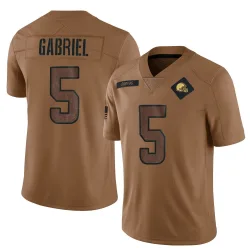 Cleveland Browns Men's Limited Brown 2023 Salute To Service Jersey (5 Dillon Gabriel)