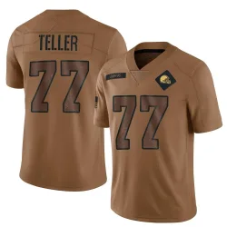 Cleveland Browns Men's Limited Brown 2023 Salute To Service Jersey (77 Wyatt Teller)