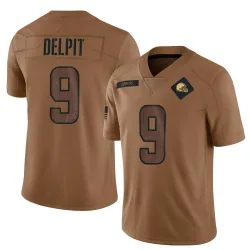 Cleveland Browns Men's Limited Brown 2023 Salute To Service Jersey (9 Grant Delpit)