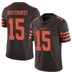 Cleveland Browns Men's Limited Brown Color Rush Jersey (15 Charlie Whitehurst)