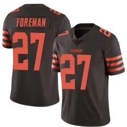 Cleveland Browns Men's Limited Brown Color Rush Jersey (27 D'Onta Foreman)