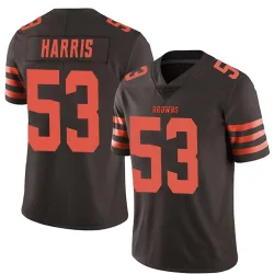 Cleveland Browns Men's Limited Brown Color Rush Jersey (53 Nick Harris)
