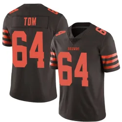 Cleveland Browns Men's Limited Brown Color Rush Jersey (64 Cameron Tom)