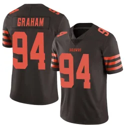 Cleveland Browns Men's Limited Brown Color Rush Jersey (94 Mason Graham)