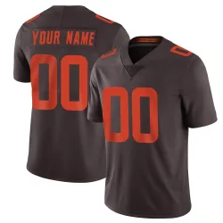 Cleveland Browns Men's Limited Brown Vapor Alternate Jersey (00 Custom)