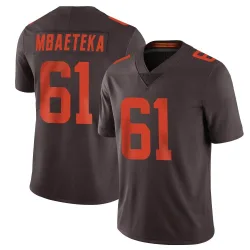 Cleveland Browns Men's Limited Brown Vapor Alternate Jersey (61 Roy Mbaeteka)