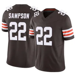 Cleveland Browns Men's Limited Brown Vapor F.U.S.E. Jersey (22 Dylan Sampson)