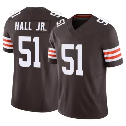 Cleveland Browns Men's Limited Brown Vapor F.U.S.E. Jersey (51 Mike Hall Jr.)