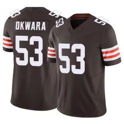 Cleveland Browns Men's Limited Brown Vapor F.U.S.E. Jersey (53 Julian Okwara)