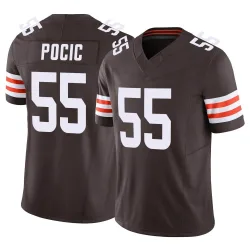 Cleveland Browns Men's Limited Brown Vapor F.U.S.E. Jersey (55 Ethan Pocic)