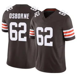 Cleveland Browns Men's Limited Brown Vapor F.U.S.E. Jersey (62 Justin Osborne)