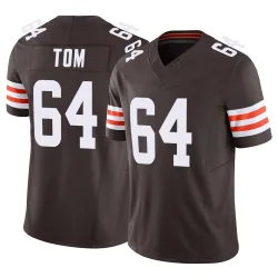 Cleveland Browns Men's Limited Brown Vapor F.U.S.E. Jersey (64 Cameron Tom)