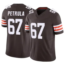 Cleveland Browns Men's Limited Brown Vapor F.U.S.E. Jersey (67 Ben Petrula)