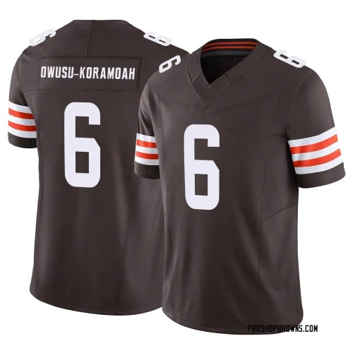 Cleveland Browns Men's Limited Brown Vapor F.U.S.E. Jersey (6 Jeremiah Owusu-Koramoah)