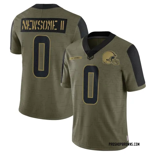 Cleveland Browns Men's Limited Olive 2021 Salute To Service Jersey (0 Greg Newsome II)
