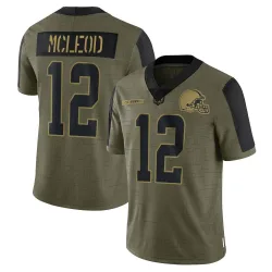 Cleveland Browns Men's Limited Olive 2021 Salute To Service Jersey (12 Rodney McLeod Jr.)