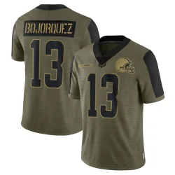 Cleveland Browns Men's Limited Olive 2021 Salute To Service Jersey (13 Corey Bojorquez)