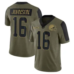 Cleveland Browns Men's Limited Olive 2021 Salute To Service Jersey (16 Diontae Johnson)