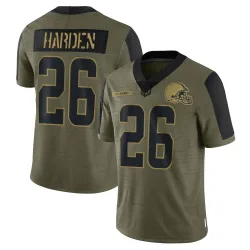 Cleveland Browns Men's Limited Olive 2021 Salute To Service Jersey (26 Myles Harden)