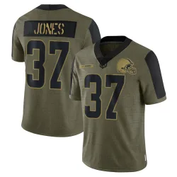 Cleveland Browns Men's Limited Olive 2021 Salute To Service Jersey (37 Dom Jones)
