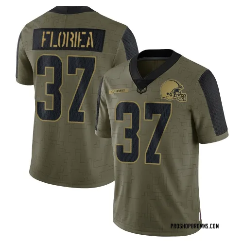 Cleveland Browns Men's Limited Olive 2021 Salute To Service Jersey (37 Luke Floriea)