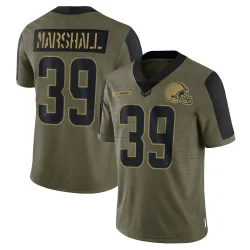Cleveland Browns Men's Limited Olive 2021 Salute To Service Jersey (39 Ahmani Marshall)