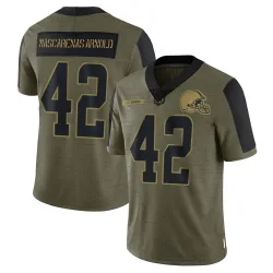 Cleveland Browns Men's Limited Olive 2021 Salute To Service Jersey (42 Easton Mascarenas-Arnold)