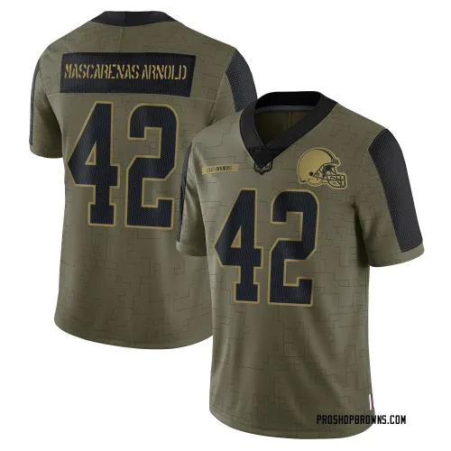 Cleveland Browns Men's Limited Olive 2021 Salute To Service Jersey (42 Easton Mascarenas-Arnold)