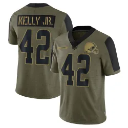 Cleveland Browns Men's Limited Olive 2021 Salute To Service Jersey (42 John Kelly Jr.)