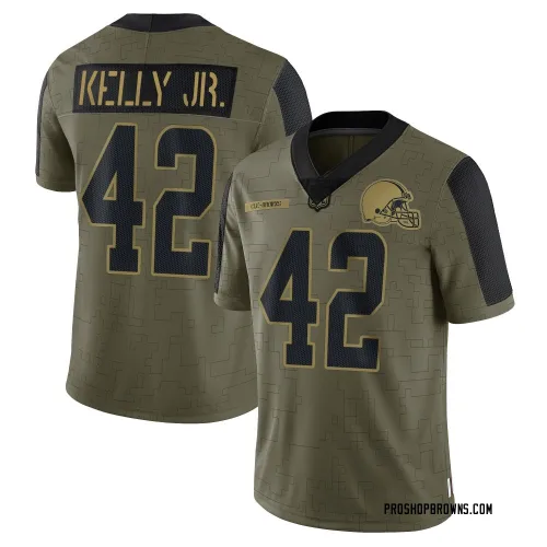 Cleveland Browns Men's Limited Olive 2021 Salute To Service Jersey (42 John Kelly Jr.)