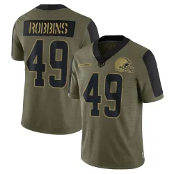 Cleveland Browns Men's Limited Olive 2021 Salute To Service Jersey (49 Aidan Robbins)