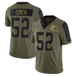 Cleveland Browns Men's Limited Olive 2021 Salute To Service Jersey (52 Elerson G. Smith)
