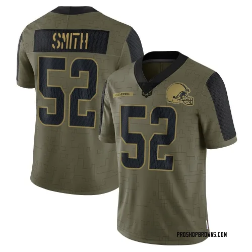 Cleveland Browns Men's Limited Olive 2021 Salute To Service Jersey (52 Elerson G. Smith)