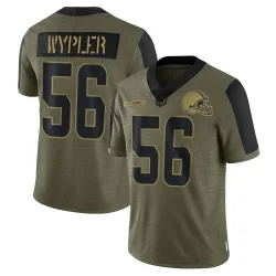 Cleveland Browns Men's Limited Olive 2021 Salute To Service Jersey (56 Luke Wypler)