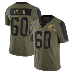 Cleveland Browns Men's Limited Olive 2021 Salute To Service Jersey (60 Julian Pearl)