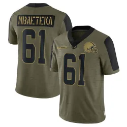 Cleveland Browns Men's Limited Olive 2021 Salute To Service Jersey (61 Roy Mbaeteka)