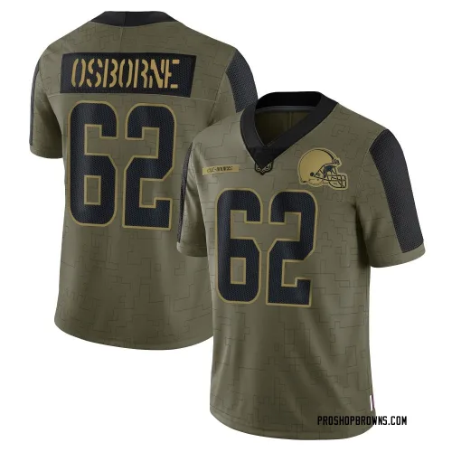 Cleveland Browns Men's Limited Olive 2021 Salute To Service Jersey (62 Justin Osborne)